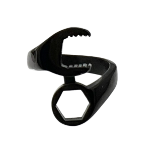Stainless Steel Black Wrench Ring / SCR0236