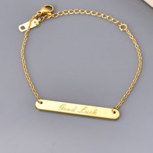 stainless steel letter minimalist geometric bracelet