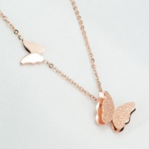 titanium butterfly minimalist  pendant necklace