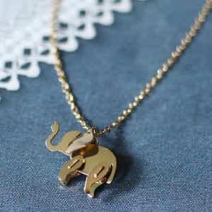 titanium elephant vintage  pendant necklace
