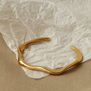 brass geometric minimalist cuff bangle