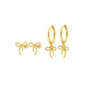 925 sterling silver bowknot trend huggie earring