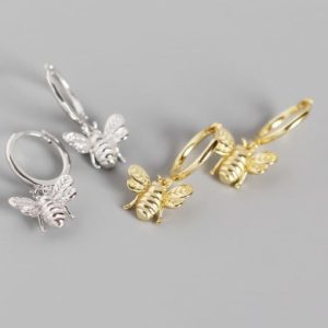 925 sterling silver bug cute huggie earring