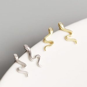 925 sterling silver snake trend stud earring