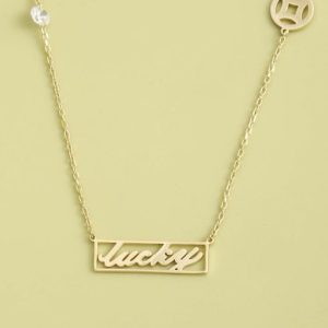 925 sterling silver letter minimalist long strand necklace
