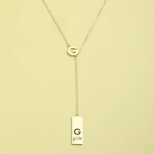 925 sterling silver letter minimalist necklace