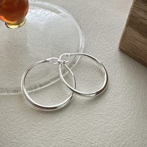 925 sterling silver geometric minimalist hoop earring