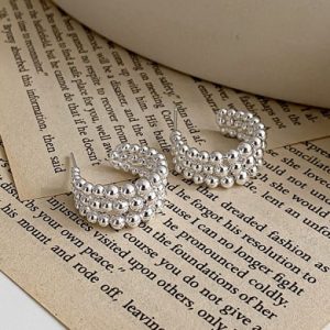 925 sterling silver geometric trend hoop earring