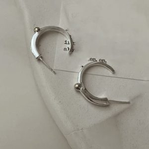 925 sterling silver geometric vintage hoop earring