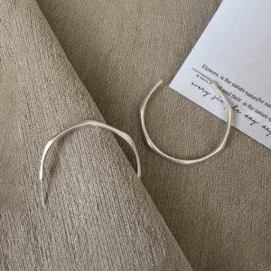 925 sterling silver geometric vintage hoop earring