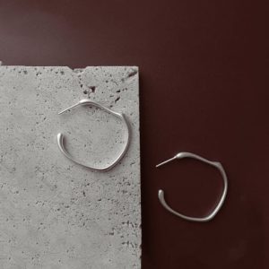 925 sterling silver geometric vintage hoop earring