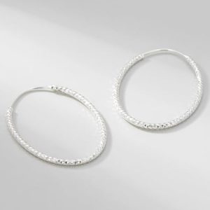 925 sterling silver oval minimalist hoop earring