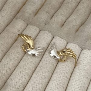 925 sterling silver palm vintage stud earring