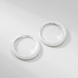 925 sterling silver round minimalist hoop earring