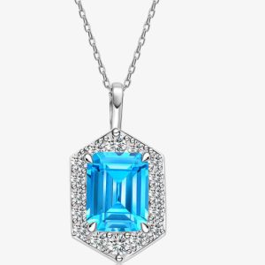 925 sterling silver cubic zirconia geometric luxury necklace
