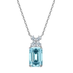 925 sterling silver cubic zirconia geometric luxury necklace