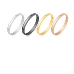 titanium steel geometric minimalist band bangle