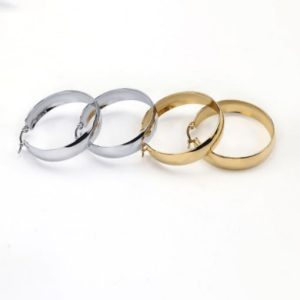titanium steel round minimalist hoop earring