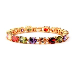 bronze inlaid aaa colorful zircon bracelet