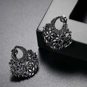 european and american fashion fan aaa zircon party earrings gift