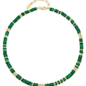brass malchite irregular minimalist cuban necklace