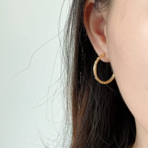 925 sterling silver artisan hoop earring