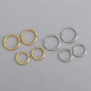 925 sterling silver geometric minimalist hoop earring