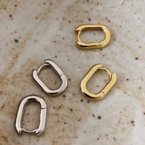 925 sterling silver geometric vintage huggie earring