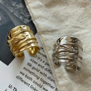 925 sterling silver irregular artisan band ring