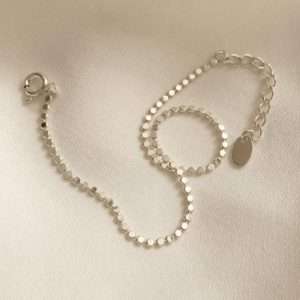 925 sterling silver round minimalist  anklet