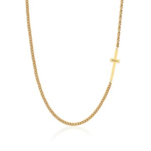 925 sterling silver with gold plated simplistic smooth cross necklaces