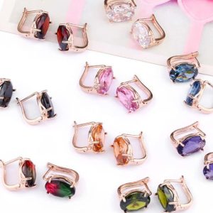 alloy glass stone rosary bohemia stud earring