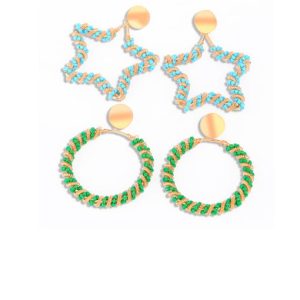 alloy hollow geometric bohemia drop earring
