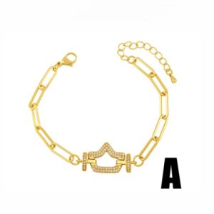 brass cubic zirconia moon artisan bracelet