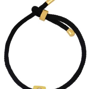 brass cubic zirconia square  letter minimalist adjustable bracelet