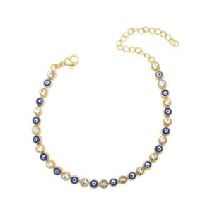 brass enamel evil eye minimalist bracelet