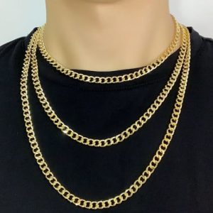 brass hollow geometric chain minimalist necklace