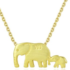 sterling silver animal cute elephant necklace
