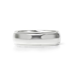 Stainless Steel Highly Polished Rounded Center with Edge Blank Ring / CFR2001