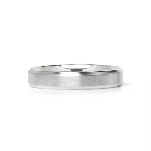 Stainless Steel Brushed Beveled Edge Blank Ring / CFR9003