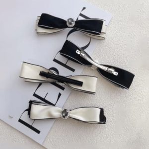 zinc alloy rhinestone minimalist bowknot  hair barrette