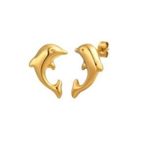 stainless steel dolphin trend stud earring