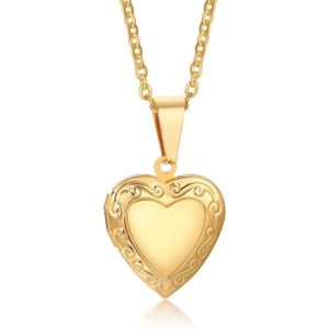stainless steel heart minimalist necklace