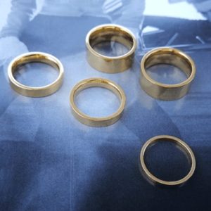 stainless steel round minimalist band ring
