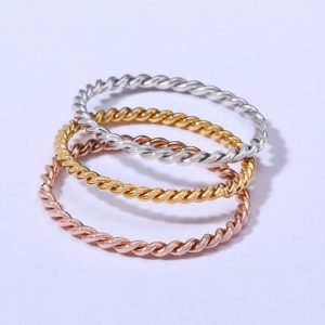 titanium steel geometric minimalist band ring