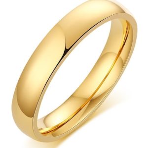 titanium steel round minimalist band ring