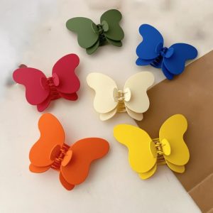 alloy resin minimalist butterfly multi color jaw hair claw
