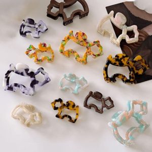 cellulose acetate trend dog multi color jaw hair claw