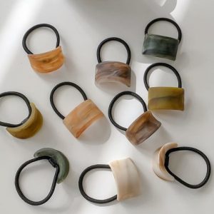 cellulose acetate vintage geometric arc high elastic head rope hair rope