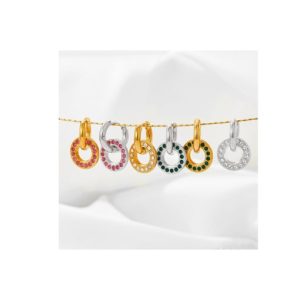 stainless steel cubic zirconia geometric trend stud earring